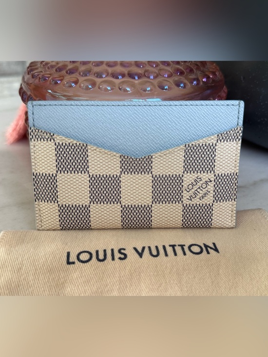 Louis Vuitton Handbags - Authentic 🦋Rare🦋 Louis Vuitton Damier Azur Canvas Card Holder in Light Blue